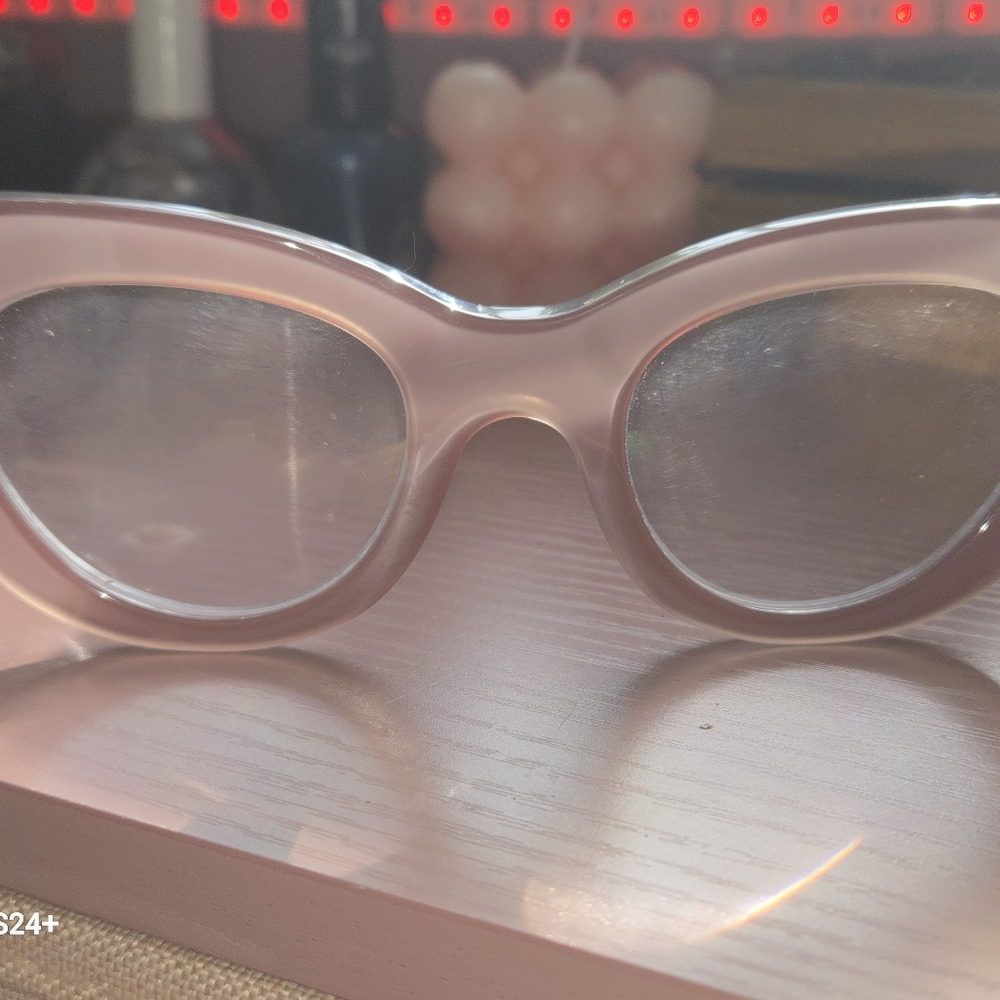 Bold Statement Powder Pink on Teal "Plaza" Reading Glasses From "Vint & York" - Picture 6 of 7